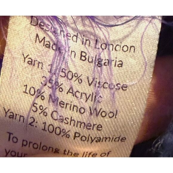 Saint + Sofia Purple Zigzag Mohair Blend Sweater M Y2K Barbiecore Maximalist - Picture 7 of 8